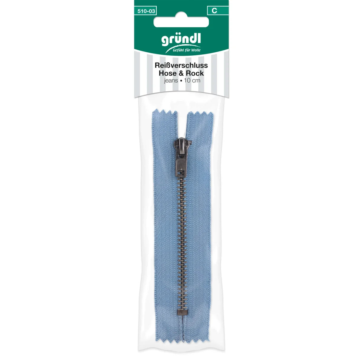 Zipper for trousers and skirts, 10 cm