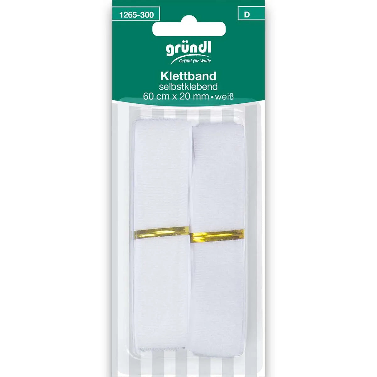 Gründl Klettband selbstklebend, 60 cm x 20 mm