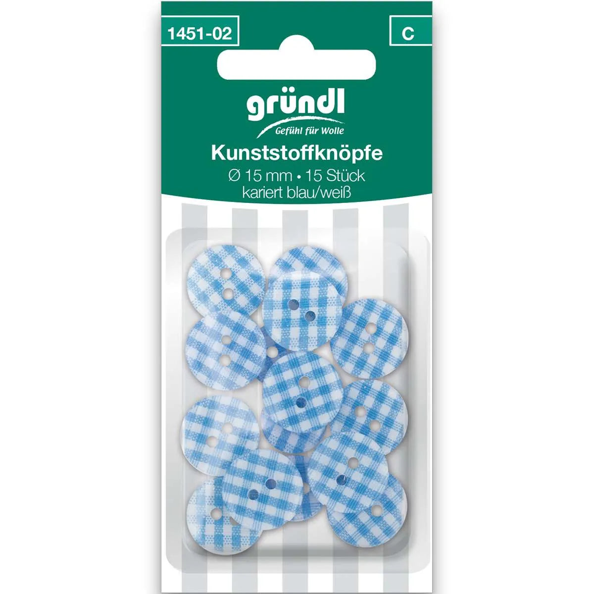 Gründl Plastic Buttons, 15 Pieces