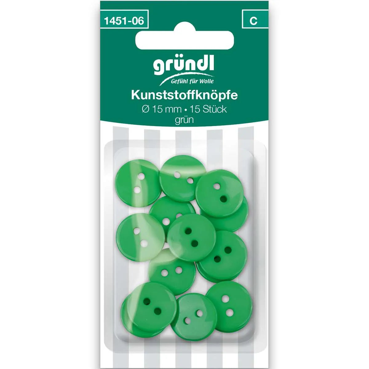 Gründl Plastic Buttons, 15 Pieces
