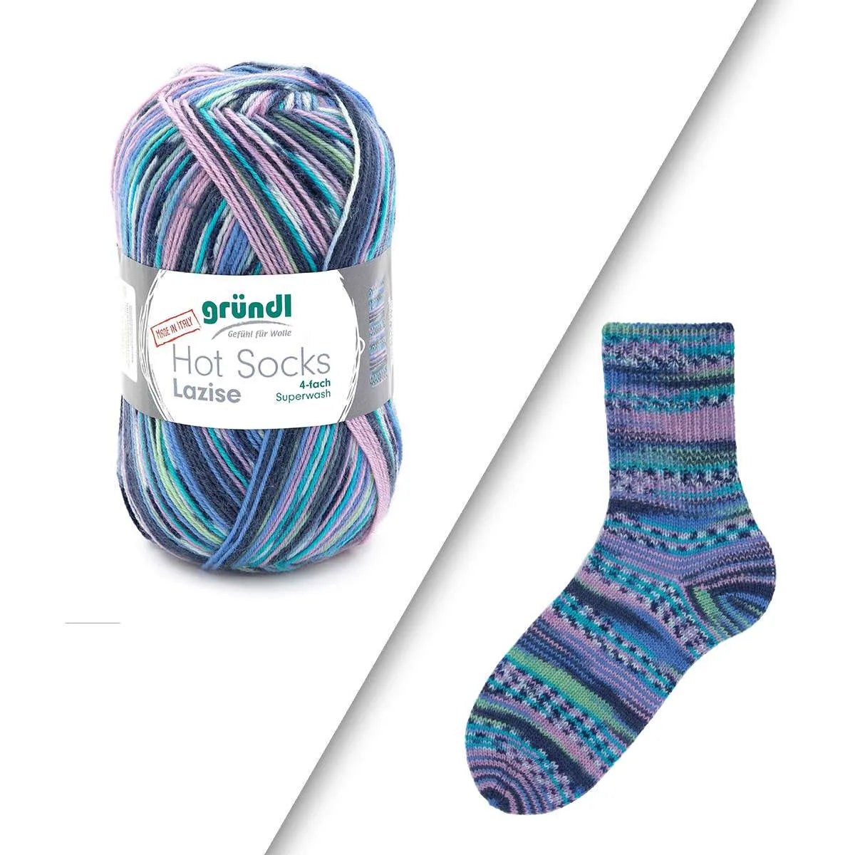 Gründl Sock Yarn, Hot Socks Lazise, 4-ply