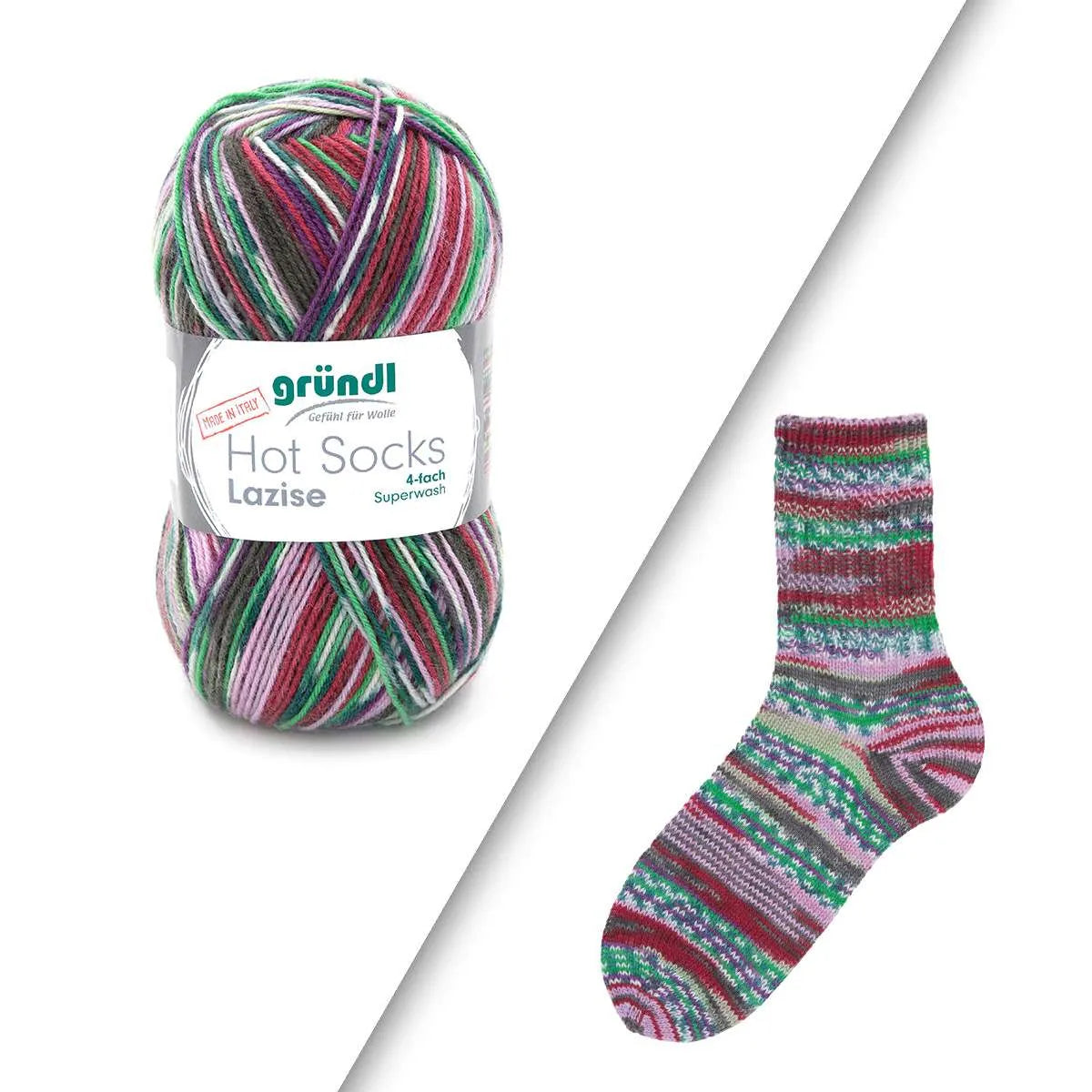 Gründl Sock Yarn, Hot Socks Lazise, 4-ply