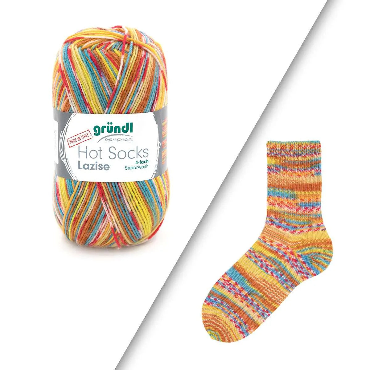 Gründl Sock Yarn, Hot Socks Lazise, 4-ply