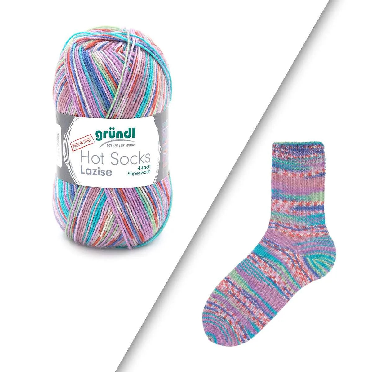Gründl Sock Yarn, Hot Socks Lazise, 4-ply