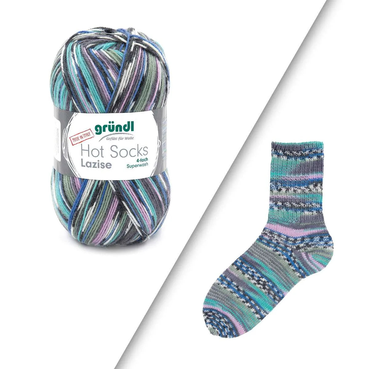 Gründl Sock Yarn, Hot Socks Lazise, 4-ply