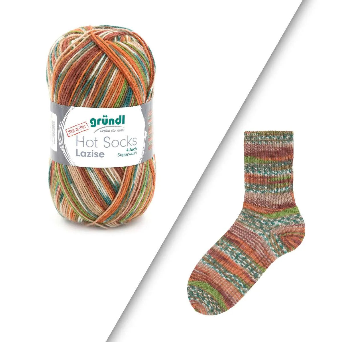 Gründl Sock Yarn, Hot Socks Lazise, 4-ply
