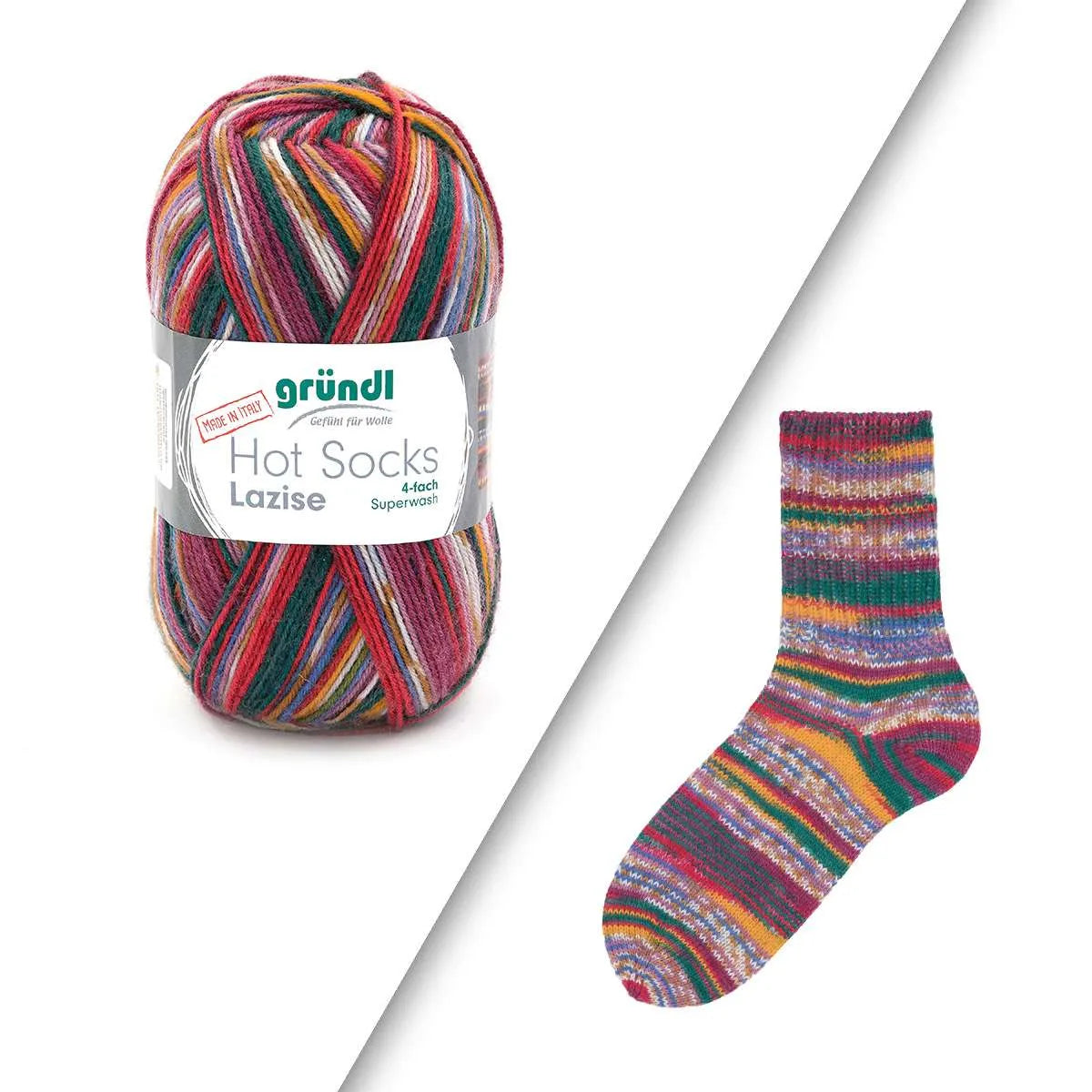 Gründl Sock Yarn, Hot Socks Lazise, 4-ply