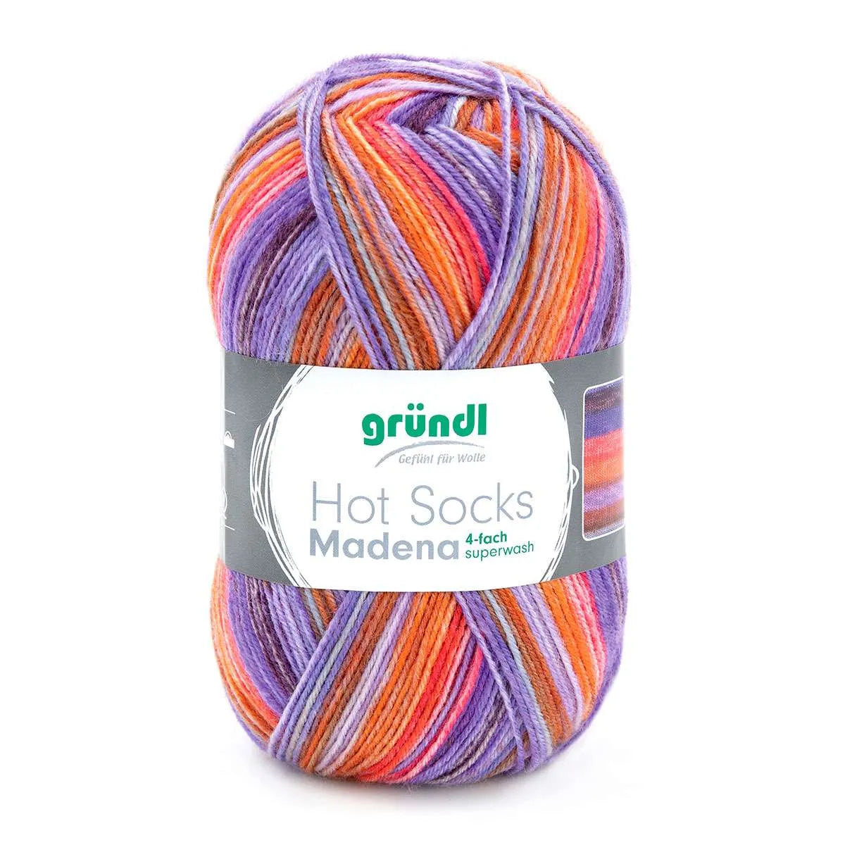 Gründl Sock Yarn, Hot Socks Madena, 4-ply