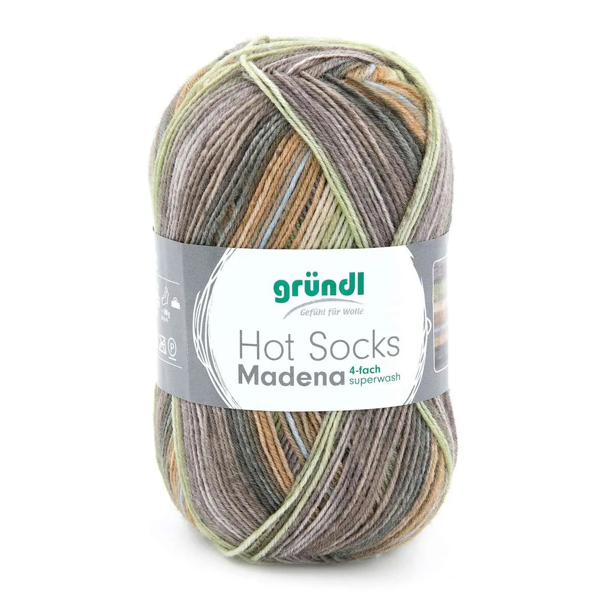 Gründl Sock Yarn, Hot Socks Madena, 4-ply