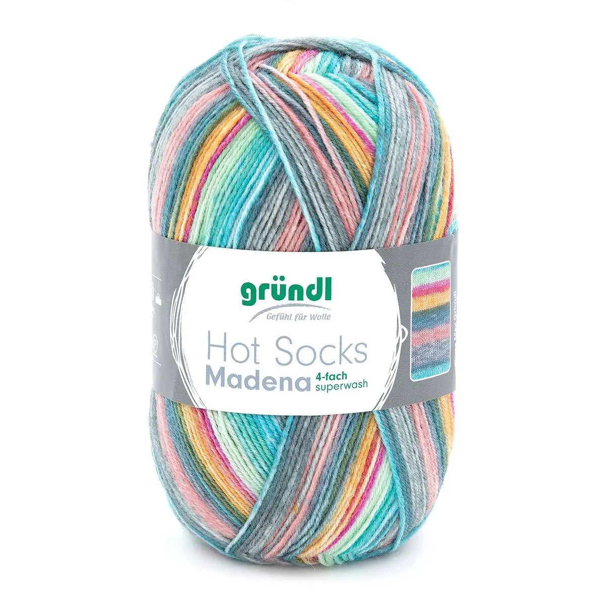 Gründl Sock Yarn, Hot Socks Madena, 4-ply