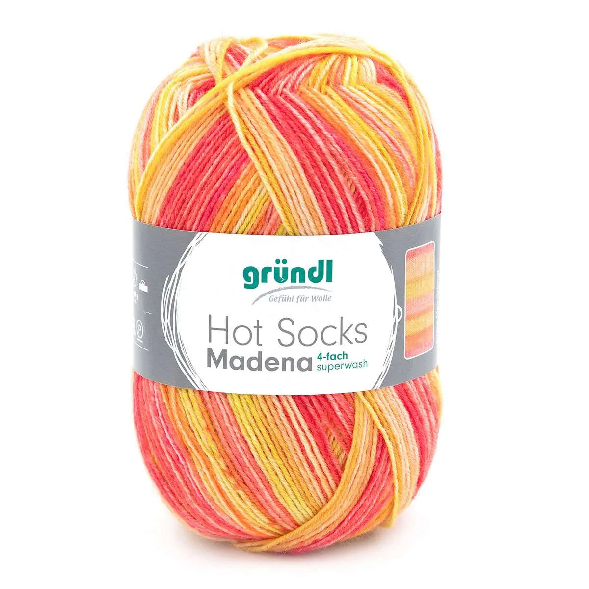 Gründl Sock Yarn, Hot Socks Madena, 4-ply