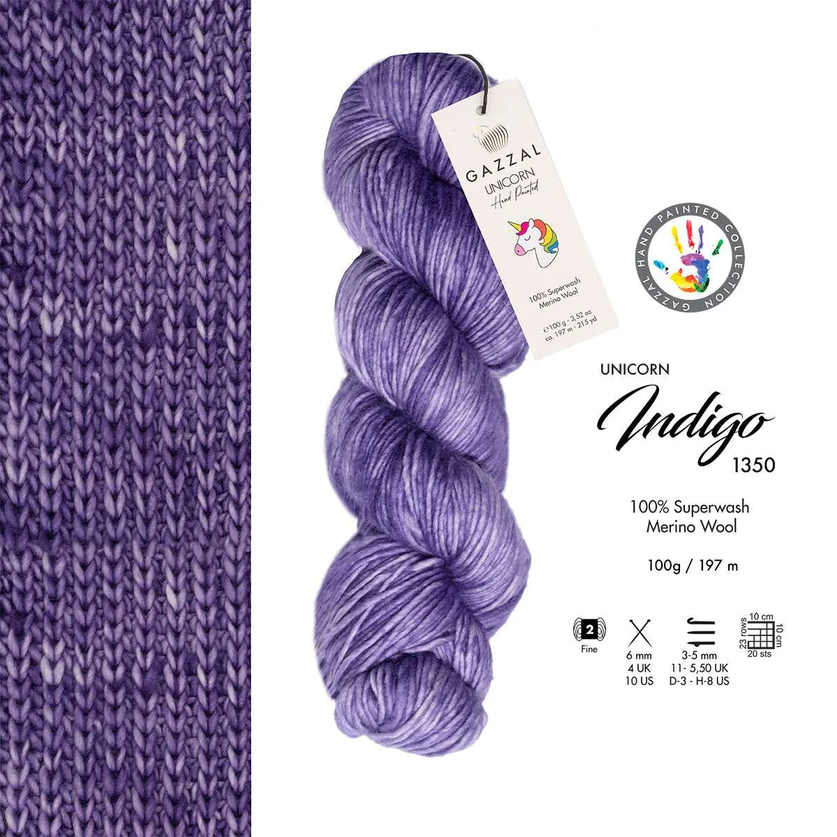Gazzal Hand-Dyed Merino Wool, Unicorn