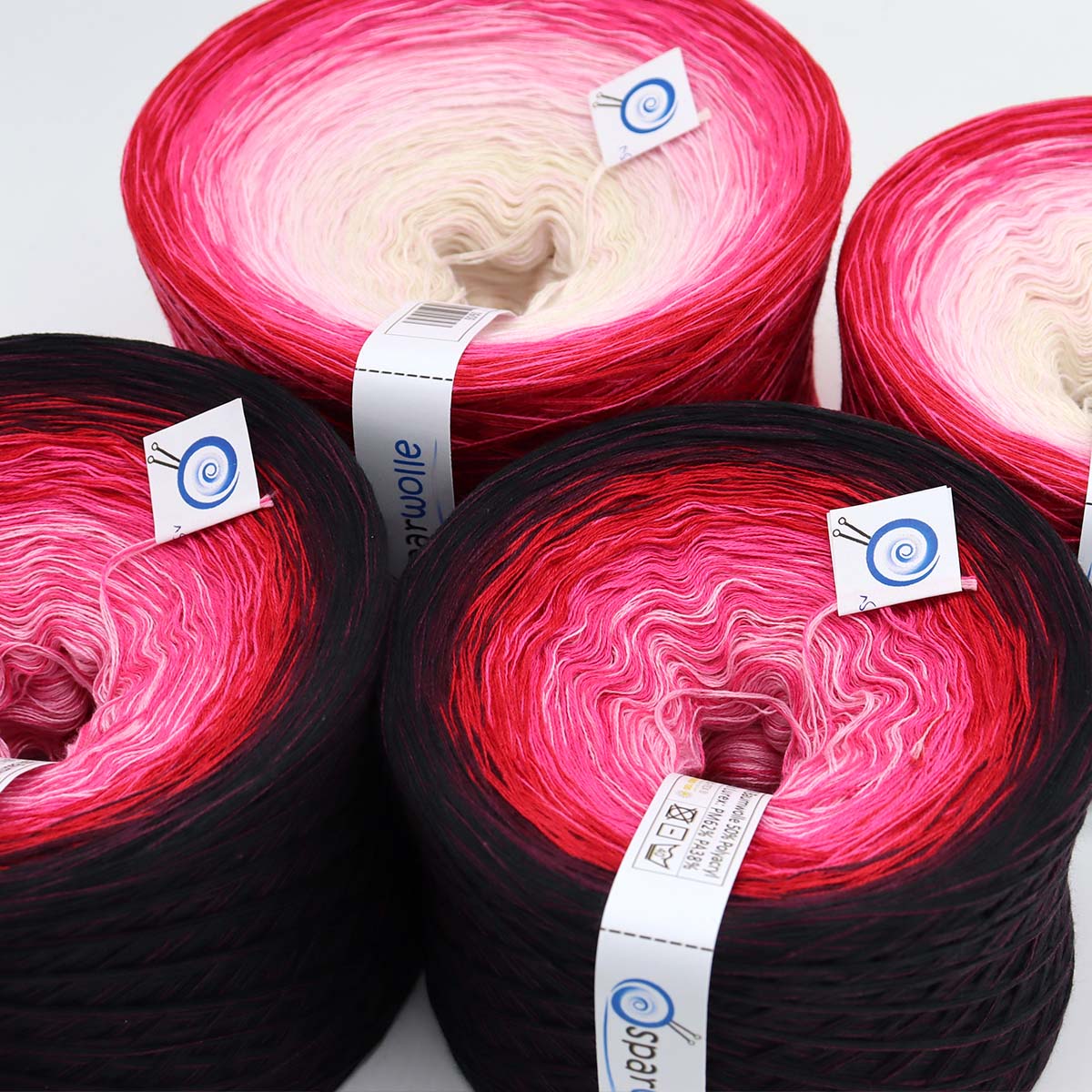 Bobbel Farbverlaufsgarn, Vivid Love, 50% Baumwolle