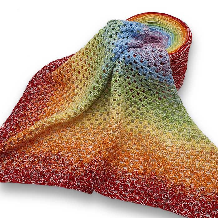 Bobbel Farbverlaufsgarn, Rainbow, 50% Baumwolle