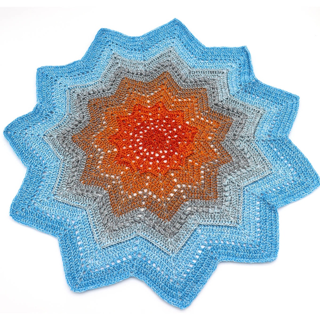 SparWolle Häkeldecke Round Star Anleitung