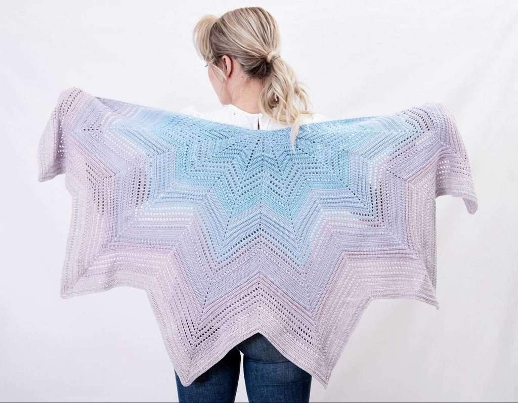 SparWolle Crochet Shawl "Zacken" Pattern