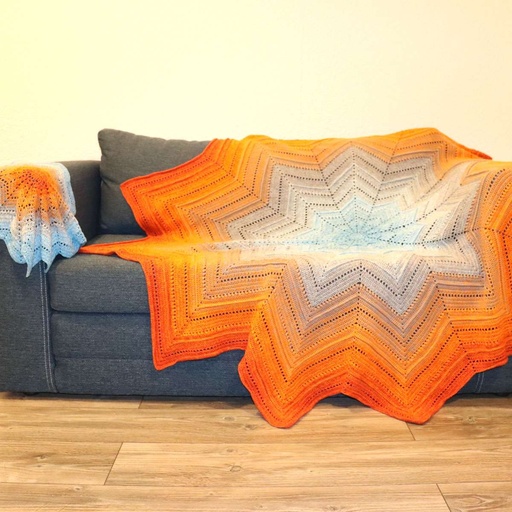 [AN-1900021] SparWolle Crochet Blanket "Round Star" Pattern