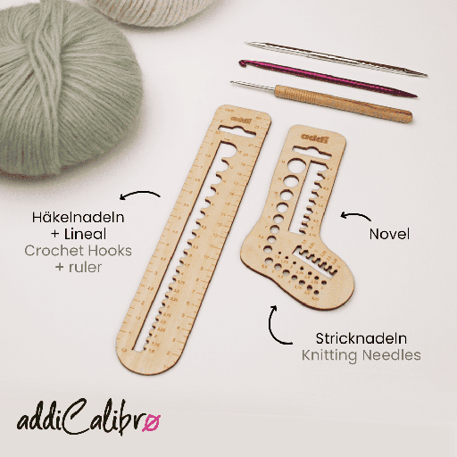 [5352000-000000] Addi addiCalibro Holznadelmaße für Stricknadeln, Novel-Nadeln und Häkelnadeln