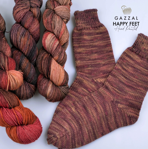 Gazzal Happy Feet handgefärbten Sockenwolle mit Merinowolle